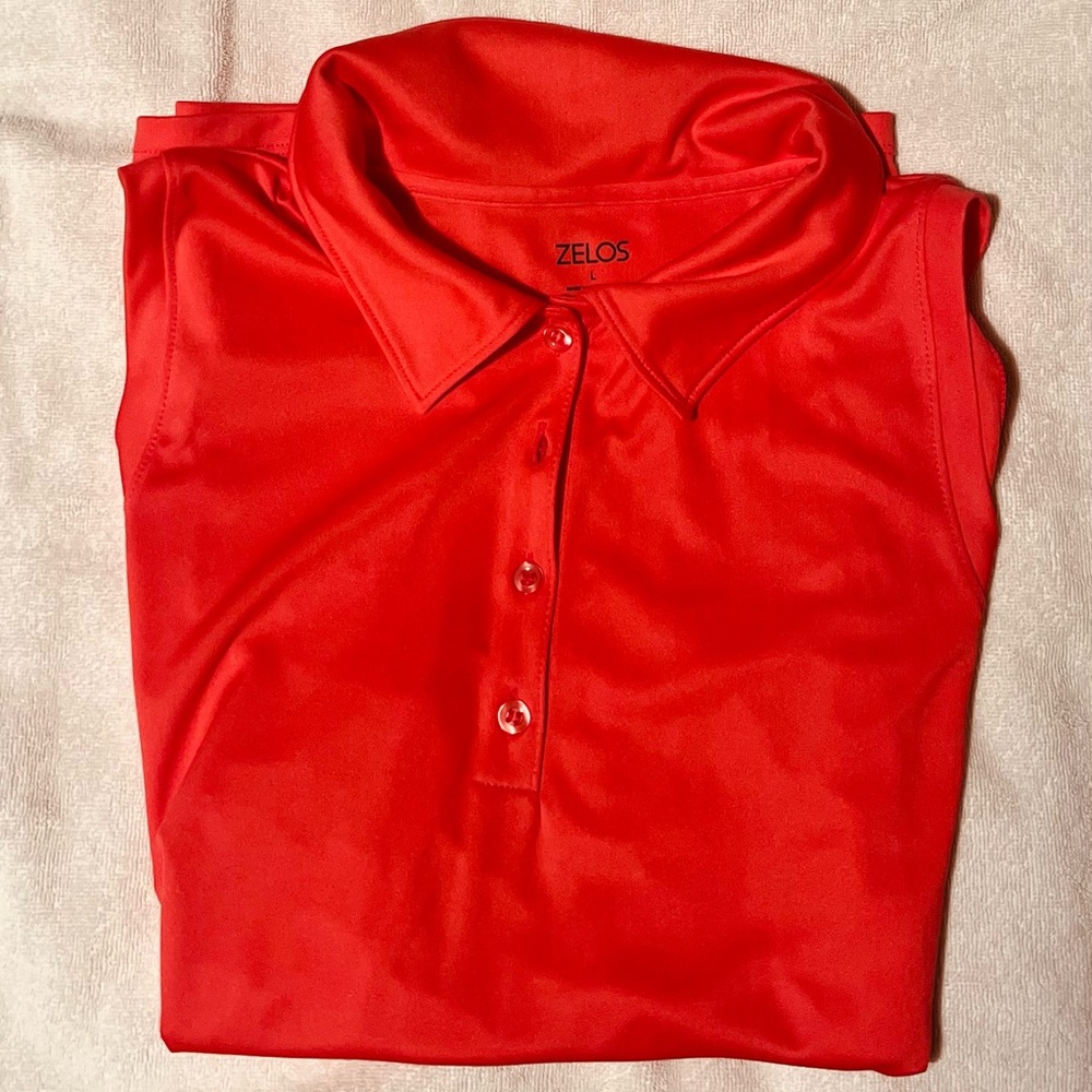 Vibrant pink sleeveless polo